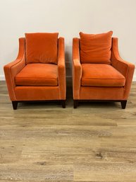 Pair Of Willams Sonoma Home Upholstered Arm Chairs