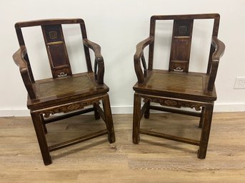 Pair Of Asian Yoke Arm Chairs