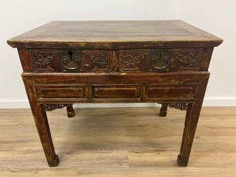 Antique Hand Carved Asian Chinese Console Table