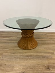 McGuire Sheaf Of Wheat Table With Glass Top