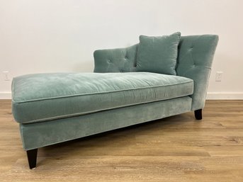 Horchow Teal Blue Upholstered Chaise