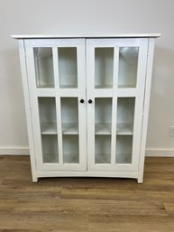 White Painted Glass Door Cabinet