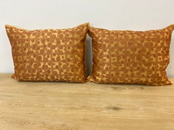 Set Of Two Ann Gish Silk Pillows