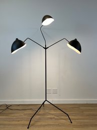 Serge Mouille Style Three Arm Metal Modern Floor Lamp