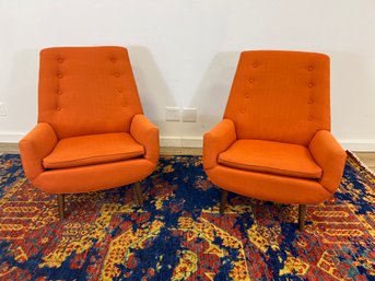 Pair Of Jonathan Adler Upholstered Arm Chairs