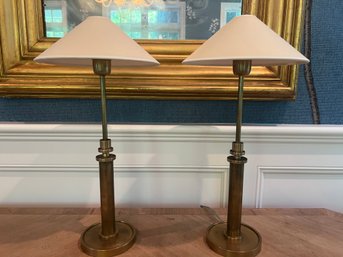 Pair Of Brass Table Lamps 24'