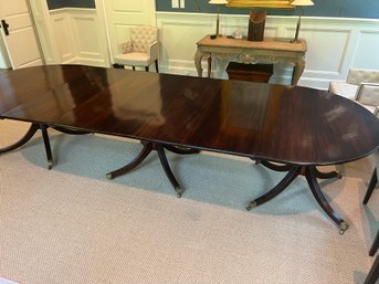 Antique Style Dining Table With Two Leaves