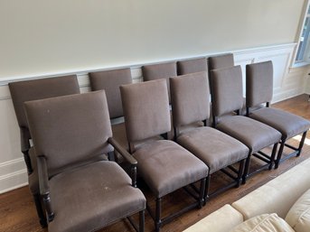 Restoration Hardware Set Of Ten Upholstered Dining Chairs