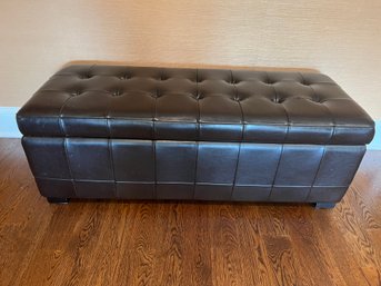 Safavieh Brown Leather  Tufted Storage Bench