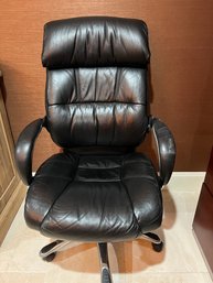 Black Leather Desk Chair On Wheels