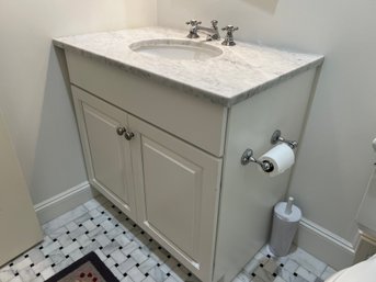 White Bathroom Vanity With Marble Top Kohler Sink