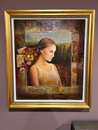 Oil Painting Portrait With Gold Frame