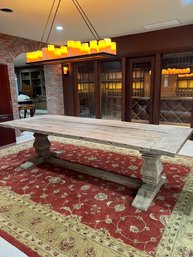 Restoration Hardware Salvaged  Wood Trestle Rectangular Extension Dining Table