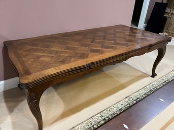 Country French Refractory Dining Table Parquetry Design