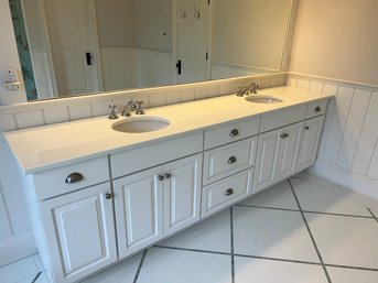 LARGE 9ft Bathroom Vanity Double Sink Granite Top