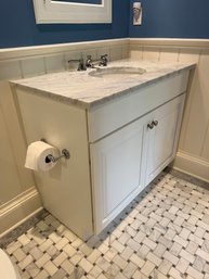 White Bathroom Vanity With Marble Top Kohler Sink