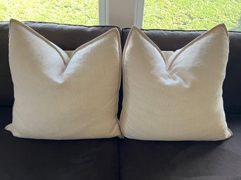 Restoration Hardware Pair Of Decorative Linen Pillows