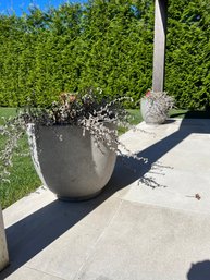 Pair Of Large Faux Stone Outdoor Modern Planters