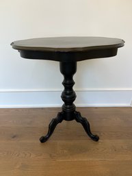 Black Carved Pedestal Side Table