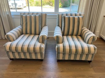 Pair Of Ralph Lauren Upholstered Club Chairs