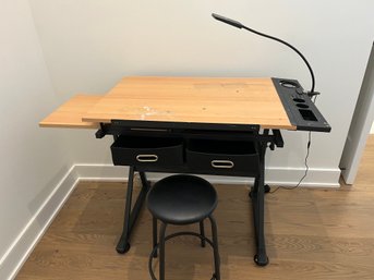 Drafting Table Art Desk With Stool