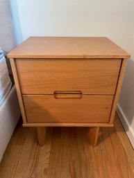 Contemporary Two-Drawer Wood Nightstand