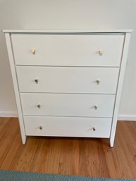 White Four-Drawer Wood Dresser