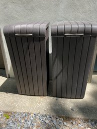 Pair Of Deck Patio Outdoor Waste Garbage Containers