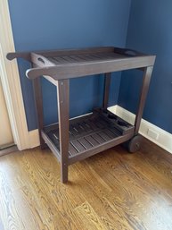 Wood Tea Cart With Removable Tray