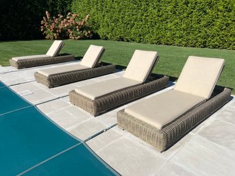 Set Of 4 Restoration Hardware Outdoor Chaise Lounges
