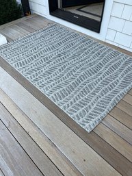Outdoor   Grey And White Entry Rug