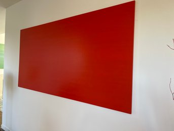 Large Solid Red Wall Art On Wood