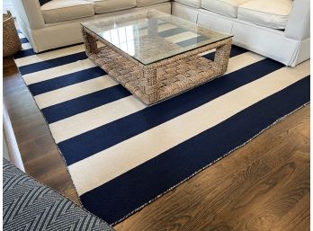Blue And White Striped Rug