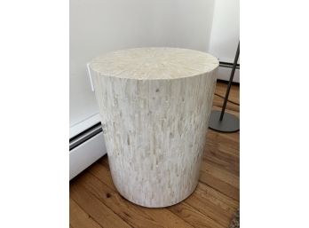 PIER 1 MOTHER OF PEARL ROUND SIDE TABLE