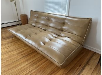 URBAN OUTFITTERS CAMEL LEATHER COUCH FUTON