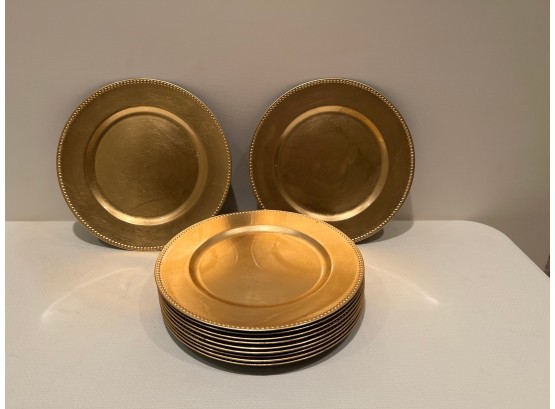 Set Of 11 Gold Chargers
