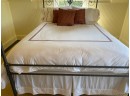Queen Size Metal Four Poster Bed, Mattress, Boxspring, Linens