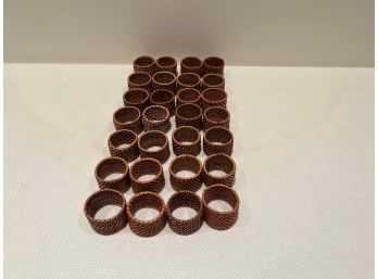 Set Of 26 Rattan Napkin Rings