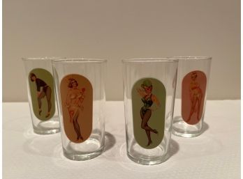 Set Of 4 Vintage Drinking Glasses