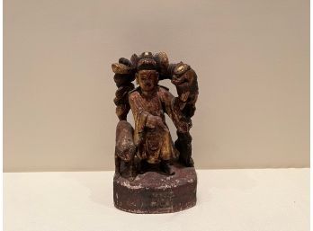 Antique Carved Wood Buddha