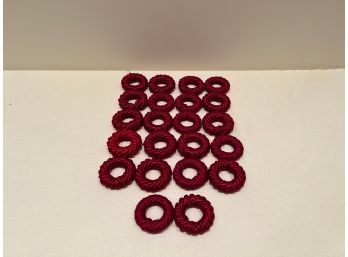 Set 22 Of Braided Cloth Red Napkin Rings