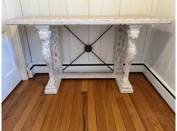 Bliss Studios White Distressed Console Table