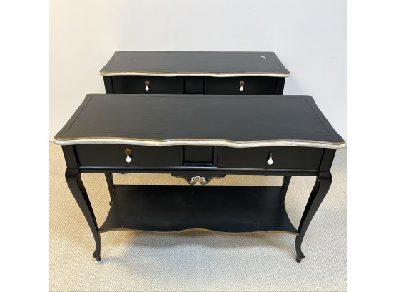 Pair Of Vittorio Grifoni Black Console Side Tables