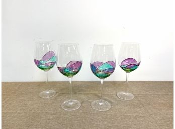 Set Of 4 Morvern Scotland Aurora Cabernet Wine Glasses
