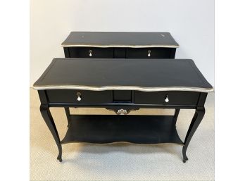 Pair Of Vittorio Grifoni Black Console Side Tables