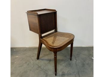 Antique Telephone Chair With Caned Seat