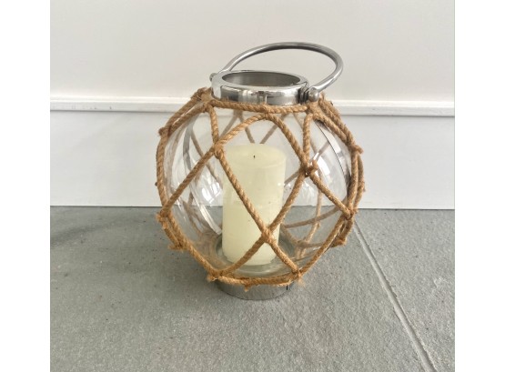Nautical Glass And Metal Candle Holder