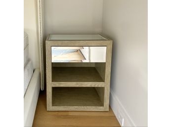 Pair Of Contemporary Mirrored Top Nightstands
