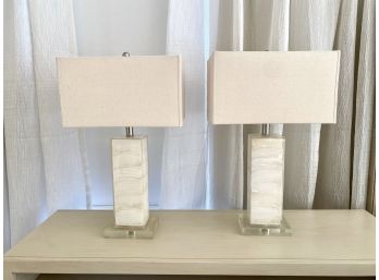 Pair Of Modern Lucite Lamps