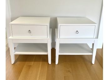 Pair Of White Contemporary Nightstands